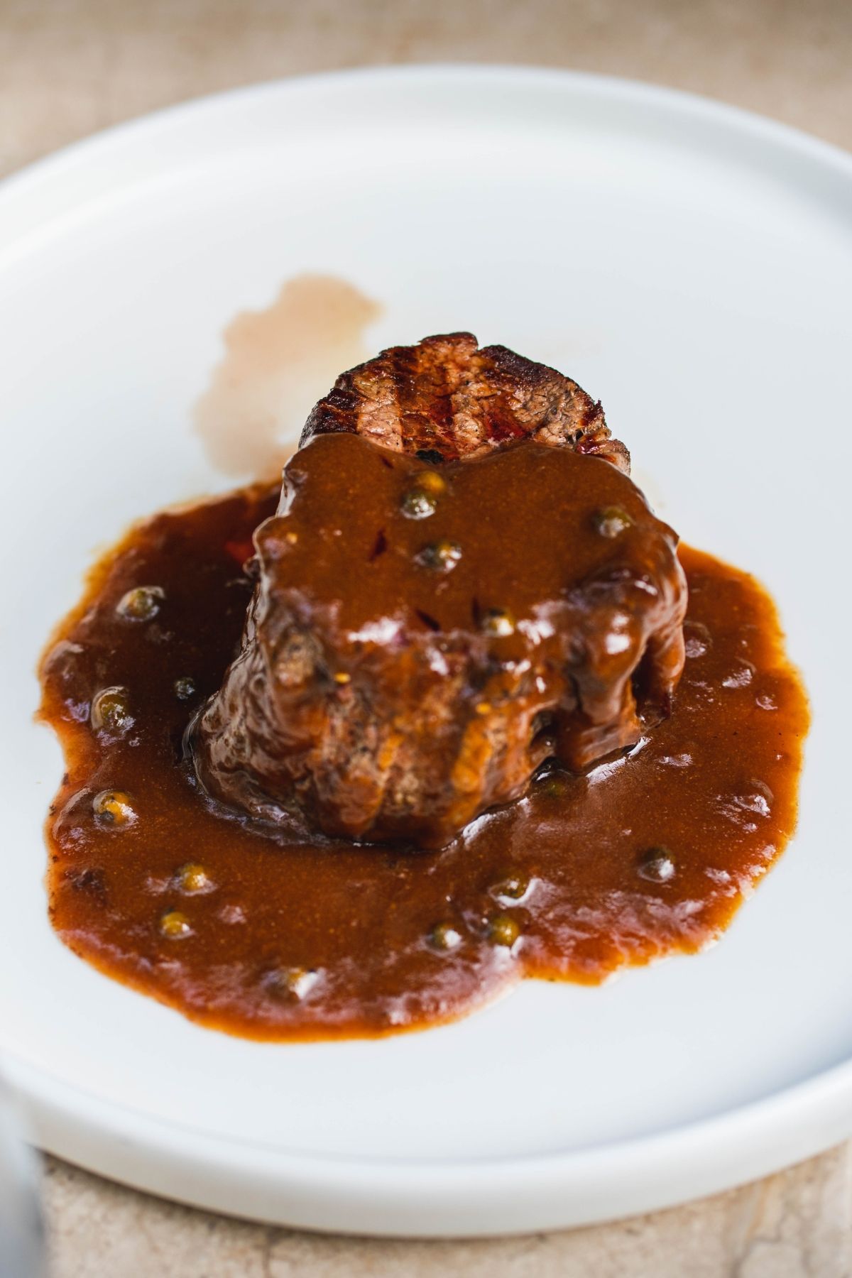 Excellently prepared and decorated grilled meat specialty